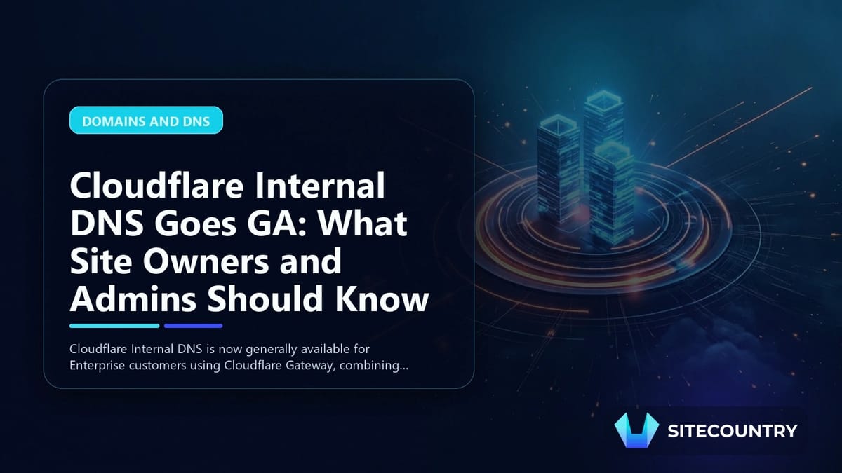 Cloudflare Internal DNS Goes GA: What Site Owners and Admins Should Know