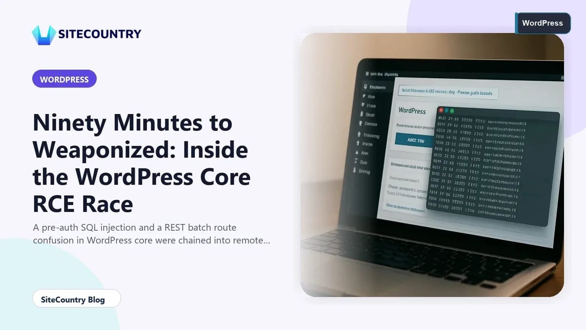 Ninety Minutes to Weaponized: Inside the WordPress Core RCE Race