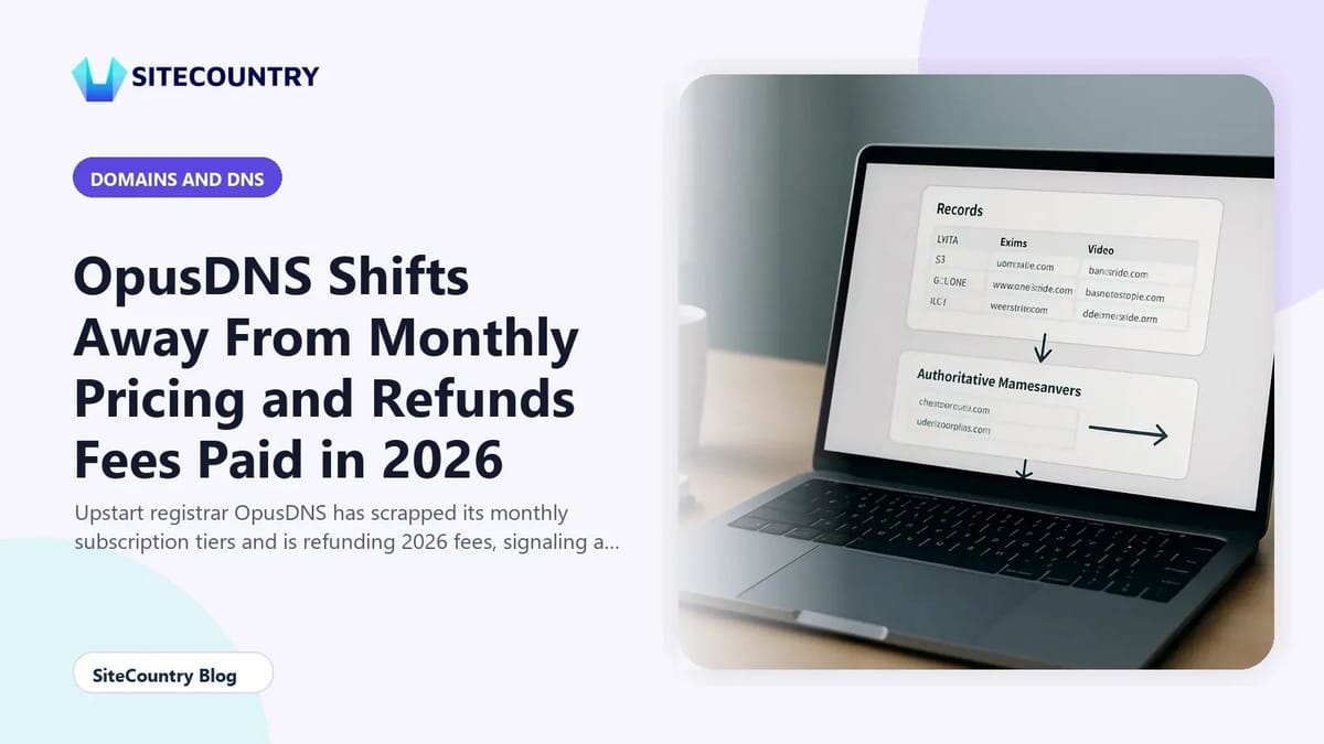 OpusDNS Shifts Away From Monthly Pricing and Refunds Fees Paid in 2026