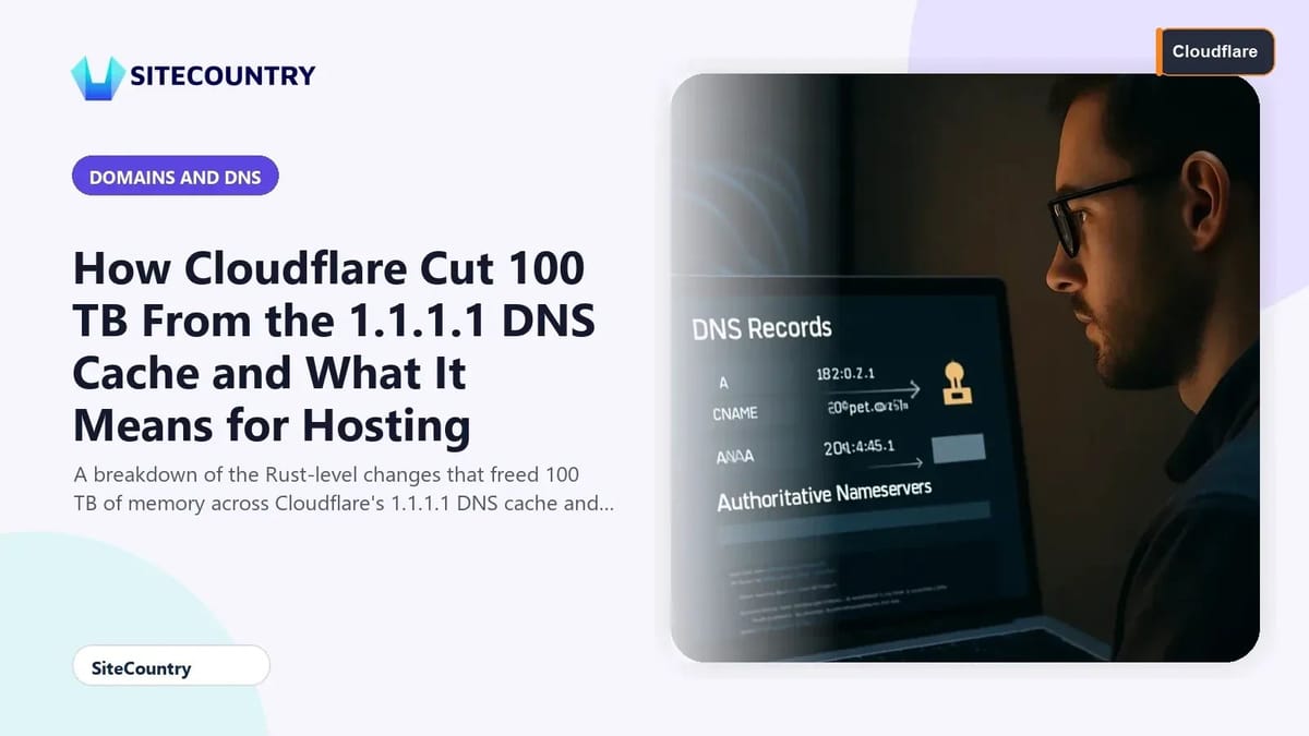 How Cloudflare Cut 100 TB From the 1.1.1.1 DNS Cache and What It Means for Hosting