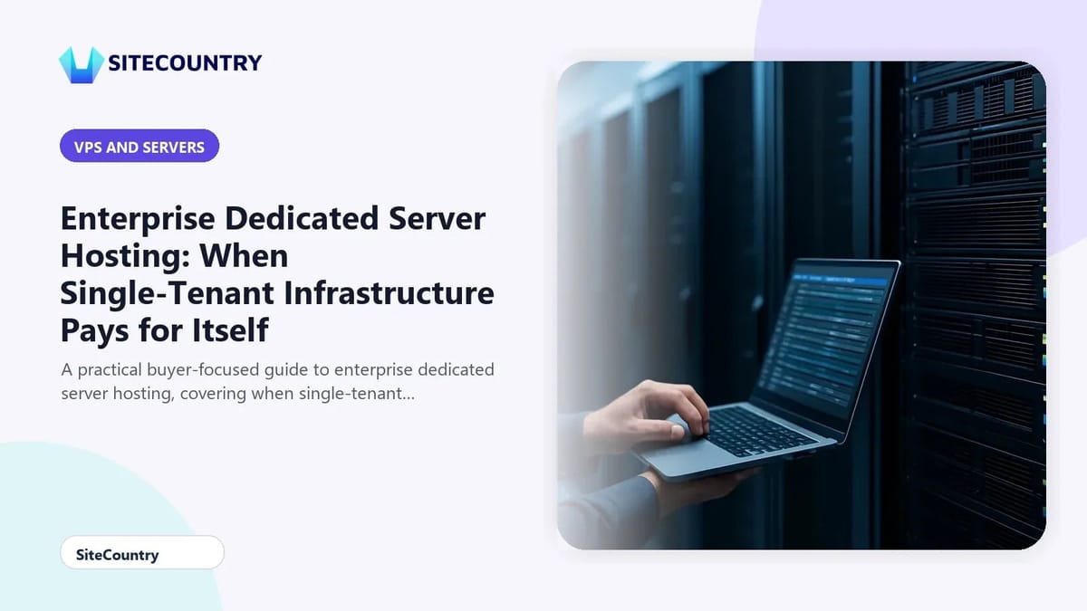Enterprise Dedicated Server Hosting: When Single-Tenant Infrastructure Pays for Itself