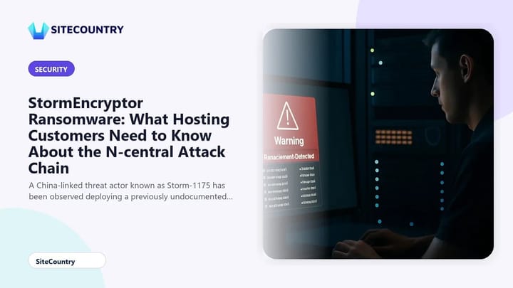 Technician reviewing a warning screen in a server room during a StormEncryptor ransomware incident response